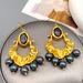 French exaggerated irregular pleated pearl tassel with a temperament personalized design sense, fashionable and earrings_ipsvogv.com