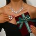 Jewelry & Accessories Fashion Round Crystal Necklace Earrings Zircon Rhinestone Bridal Accessories Ruby_ipsvogv.com