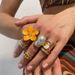 6-Piece Baroque Flower Pearl Ring Set, Trendy Personality Fashion Internet Celebrity Style Ring Combination_ipsvogv.com