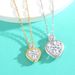 Women's Jewelry Sterling Silver Love Heart Moissanite Necklace Versatile Pendant Heart Shaped Clavicle Chain Simple Fashion_ipsvogv.com