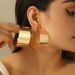 Minimalist High-End Gold Glossy C-Shaped Light Luxury Niche Geometric Stud Drop Earrings_ipsvogv.com