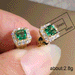 Cao Shi's New Shiny Grandmother Green Square Zircon Simple Basic Earrings_ipsvogv.com