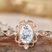 Jewelry Rose Gold Flower Zircon Ring For Women, Simple And Fashionable Handmade_ipsvogv.com