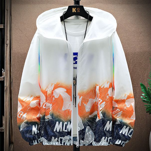 New ultra-thin breathable ice silk summer men's sun protection pattern gradient windbreaker cardigan jacket_ipsvogv.com