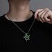 Cyberpunk Personality Luminous Disco Pendant Titanium Steel Necklace Male And Female Ins Hip Hop Street Jewelry Trend_ipsvogv.com