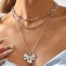 E12763 temperament high-end earrings Instagram blogger's same sweet bow ring collarbone chain_ipsvogv.com