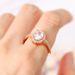 Classic pigeon egg engagement ring for women, simple micro inlaid zircon diamond ring_ipsvogv.com