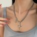 Square Diamond Starlight Cross Necklace Men 2023 New Instagram Hip Hop Unisex Trendy Cool Small Crowd Collar Chain For_ipsvogv.com