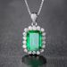Cao Shi's New Rectangular Emerald Zircon Necklace Colorful Treasure Pendant Women's Necklace Ornament_ipsvogv.com