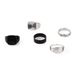 Combination Simplified Gun Black Two Color Large Ring 5-piece Set_ipsvogv.com