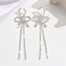 Women’s Jewelry Set Fashion New Products Fashionable Versatile Bow Earrings Rhinestones Long Tassel Temperament Commuter Niche Earrings For Women_ipsvogv.com
