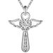 Heart Zircon Necklace Clavicle Chain Heart-shaped Diamond Angel Wings Pendant_ipsvogv.com