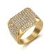 Trendy Nightclub Hip-Hop Titanium Steel Color-Retaining Gold-Plated Full Diamond Men's Ring_ipsvogv.com