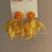 Unisex French Yellow Chiffon Flower Earrings Retro Fairy Temperament Exaggerated Holiday Style Niche Design Earrings Earrings_ipsvogv.com