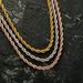 Hip Hop Plain 2-8mm Thick Encryption Stainless Steel Fried Dough Twists Color Preserving Electroplating Twisted Rope_ipsvogv.com