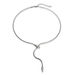 Women's Jewelry Gold Plated Titanium Steel Retro Unique Snake Shaped Zircon Clavicle Blade Chain Necklace_ipsvogv.com