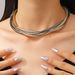 Three Wire Winding Spring Necklace Bracelet Light Luxury High End Metal Punk Hip Hop Necklace Bracelet_ipsvogv.com