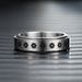 Titanium Rotatable Ring, Star Moon Meditation Creative Rotating Pressure Reducing Stainless Steel Couple Ring_ipsvogv.com
