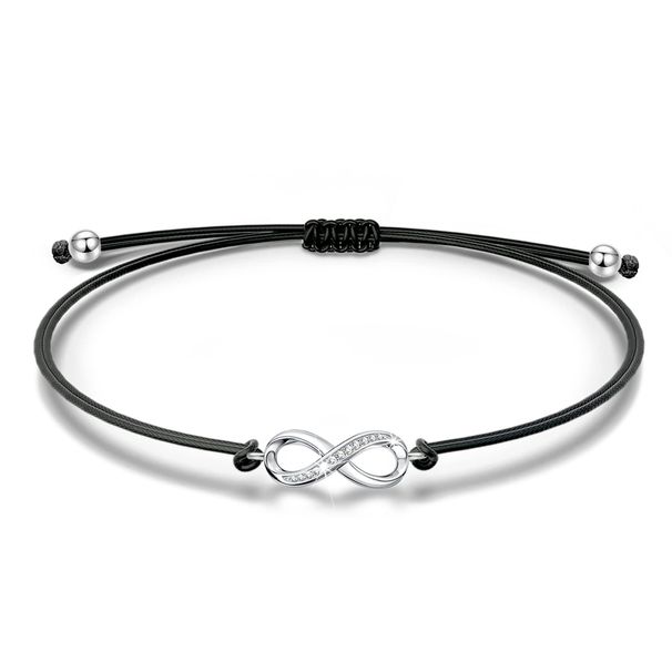 Women's Lucky Bracelet Holiday Gift Friendship Alloy Bracelet Hand Woven Steel Color Diamond Angel Pendant Bracelet_ipsvogv.com
