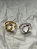 Weekend Korean Elegant Japanese French C-line Ins Style Open Mouth Pure Silver Ring For Women_ipsvogv.com
