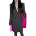Women's clothing feather casual long-sleeved lapel suit jacket + casual slim-fit long trousers 2-piece set_ipsvogv.com