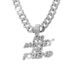 New Product Full Diamond Letter MONEY NO FAIND Hip Hop Personalized Alloy Pendant Cuban Chain_ipsvogv.com