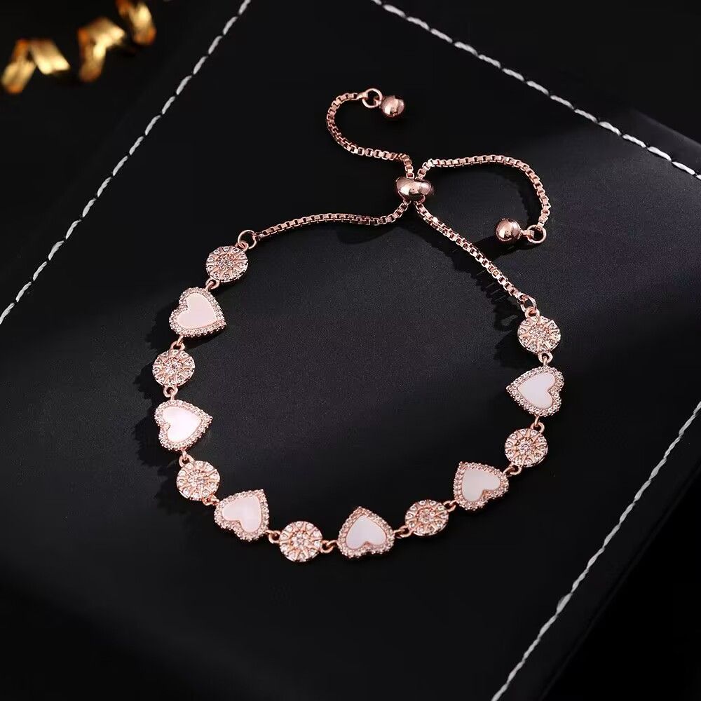 High Version Thickened Electroplated Pink Bra, Light Luxury And Versatile White Powder Fritillaria Heart-shaped_ipsvogv.com