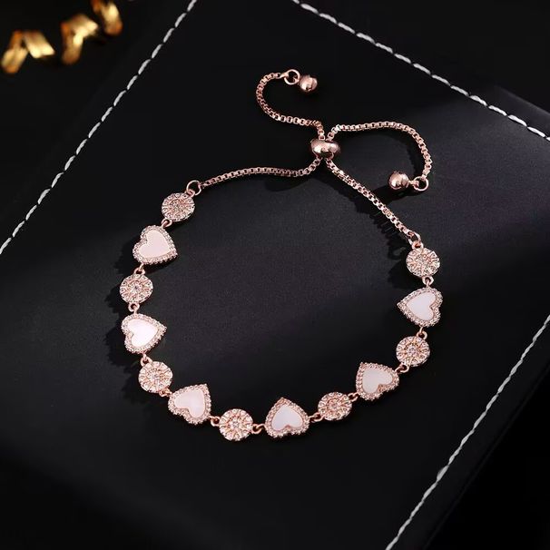 High Version Thickened Electroplated Pink Bra, Light Luxury And Versatile White Powder Fritillaria Heart-shaped_ipsvogv.com