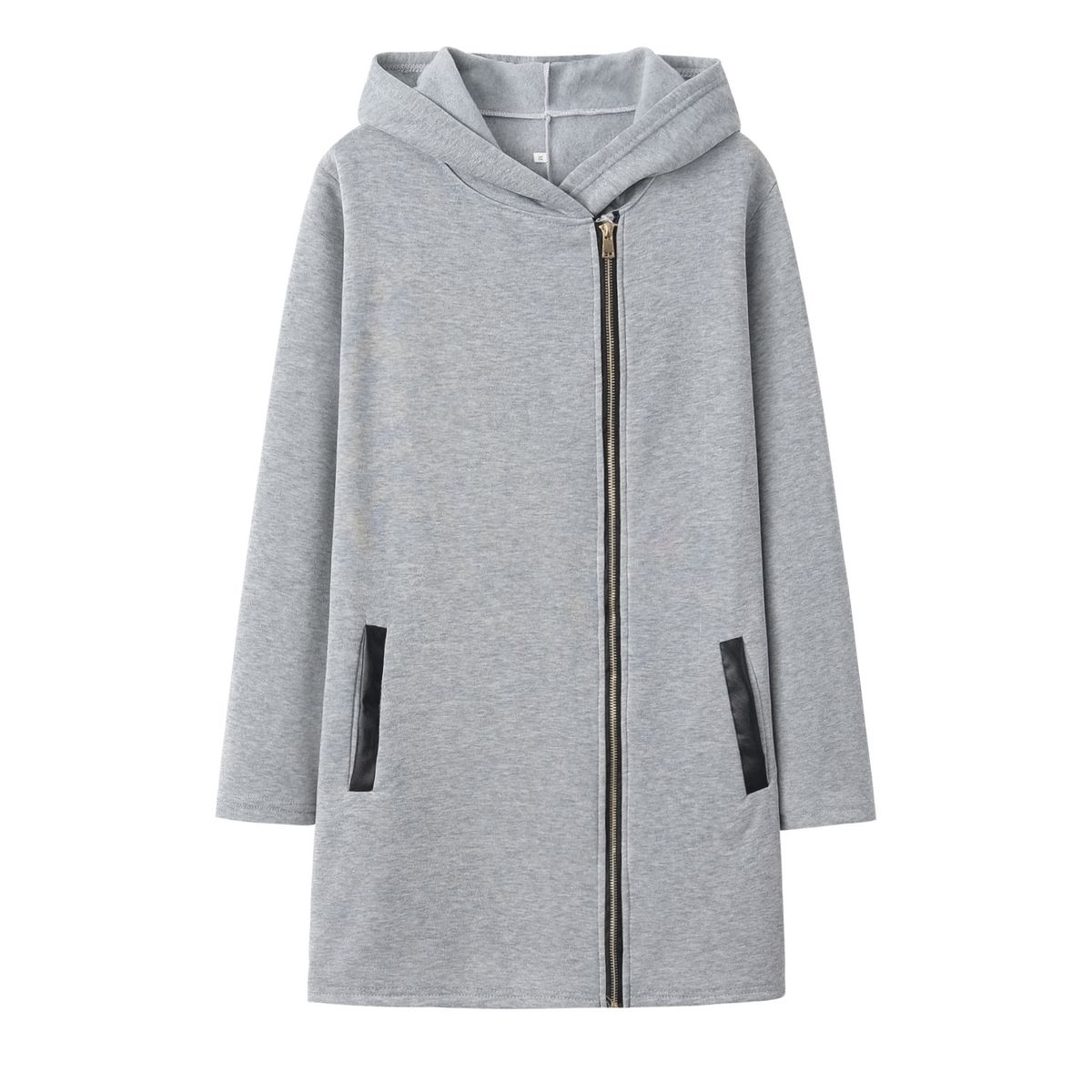 Women's Clothing fashion side zipper plus velvet coat hooded jacket sweatshirt women_ipsvogv.com