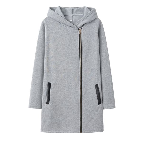 Women's Clothing fashion side zipper plus velvet coat hooded jacket sweatshirt women_ipsvogv.com