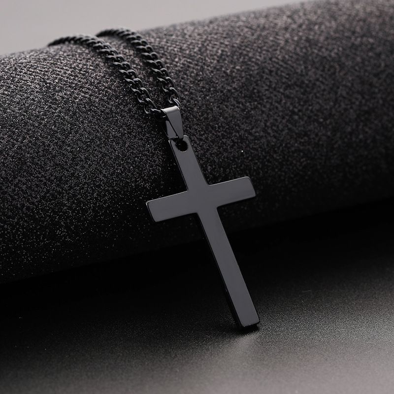 Kayi New Stainless Cross Men's Titanium Steel Pendant Jewelry Necklace_ipsvogv.com