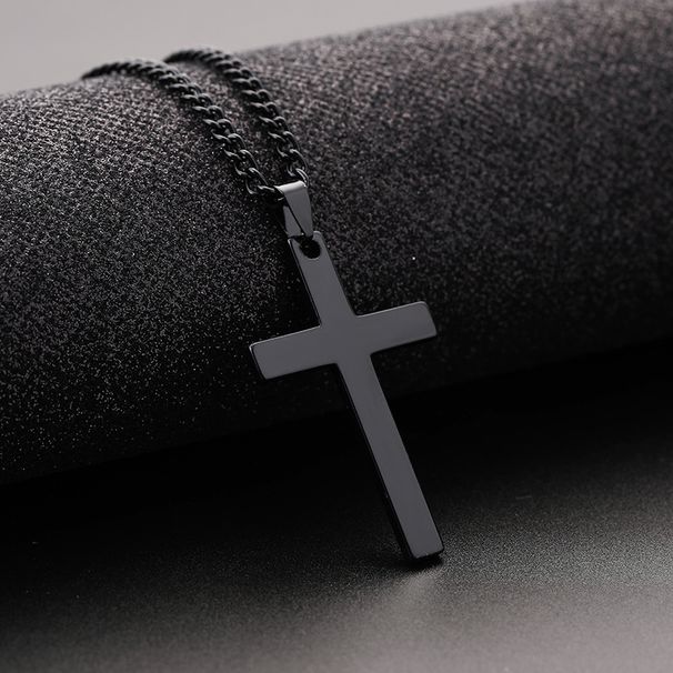 Kayi New Stainless Cross Men's Titanium Steel Pendant Jewelry Necklace_ipsvogv.com