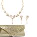 Water drop pearl necklace Korean version of the fashion jewelry set earrings necklace evening bag 3 pieces_ipsvogv.com