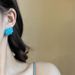 Unisex Summer Cool Blue Rhinestone Beaded Earrings Niche Retro Gentle Simple Aesthetic Art White Holiday Earrings_ipsvogv.com