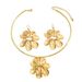 Fashion style women's necklace, jewelry set, niche flower earrings, high-end design collar_ipsvogv.com