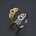 Women’s Jewelry Set Fashion New Jewelry Ring Fashionable And Versatile Zircon Micro Inlaid CZ Ring Simple Bow Open Ring_ipsvogv.com
