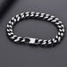 Hip Hop Stainless Titanium Steel Denim Buckle Six-Sided Sandblasted Trendy Cuban Chain Men's Bracelet_ipsvogv.com
