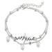 anklet creative double layer pearl anklet electrocardiogram personality simple foot ornaments_ipsvogv.com