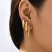 Gold Retro Simple Geometric Twist Round Stacked Light Earrings Ear Jewelry_ipsvogv.com
