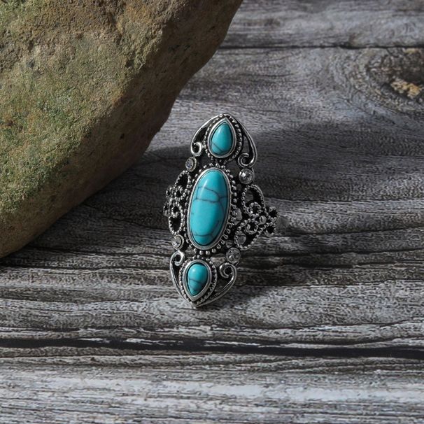 Artistic American court style vintage r, female personality inlaid with turquoise, versatile and niche index fer_ipsvogv.com