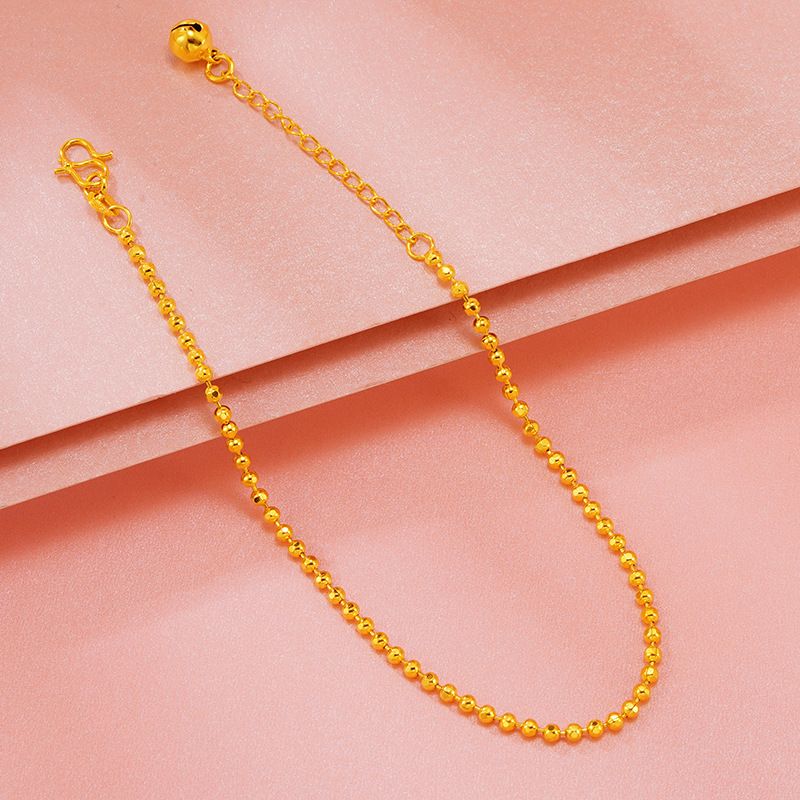 New Vietnam Sand Bead Foot Chain Women's Fashion Copper Gold Plated Jewelry Versatile Accessories Sweet Personality_ipsvogv.com