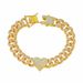 New Hip Hop Style Diamond Personalized Men's and Women's Peach Heart Chain Splicing Bracelet_ipsvogv.com