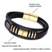 Fashion color gold woven leather titanium steel multi-layer men's bracelet jewelry_ipsvogv.com