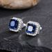 Cao Shi's Exquisite Square Women's With Full Diamond And Green Zircon Earstuds Jewelry_ipsvogv.com
