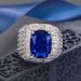 Blue Trendy Men's Angel Wings Micro Paved Zircon Feather Ring_ipsvogv.com