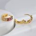 Temperament Fashion Asymmetrical Sweet Cool Earrings Female Gear Outline Multi Color Zircon Exquisite Earrings_ipsvogv.com