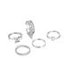 New Personalized Chain Opening With Adjustable 5-piece Butterfly Full Diamond Joint Ring Set_ipsvogv.com