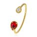 Women's Jewelry Beaded Prong-Set Gemstone Bracelet - New Waterdrop Cut Multicolor Synthetic Crystals Adjustable Opening Bangle_ipsvogv.com