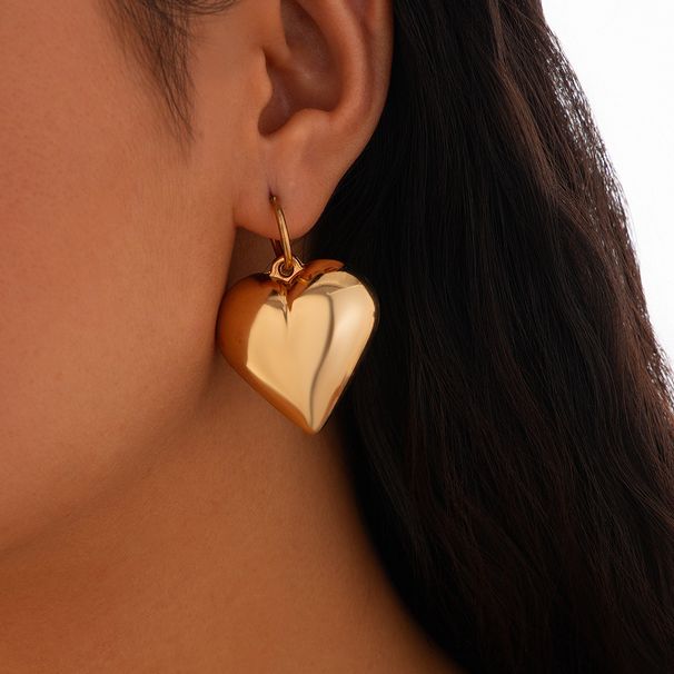 Exaggerated cyber style CCB pendant earrings Temperament niche simple heart shaped personality earrings for women_ipsvogv.com