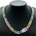 Unisex Popular 10mm Diamond Rainbow Full Diamond Alloy Men's Necklace High End Hip Hop Cuban Chain_ipsvogv.com